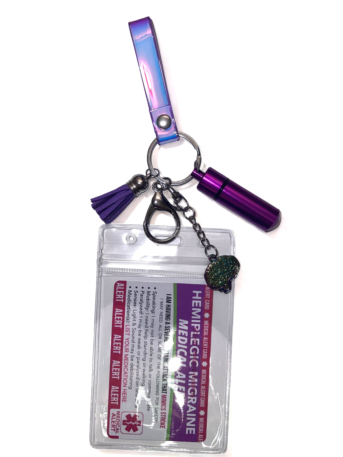 Alert Card Holder Hand Lanyard Keychain