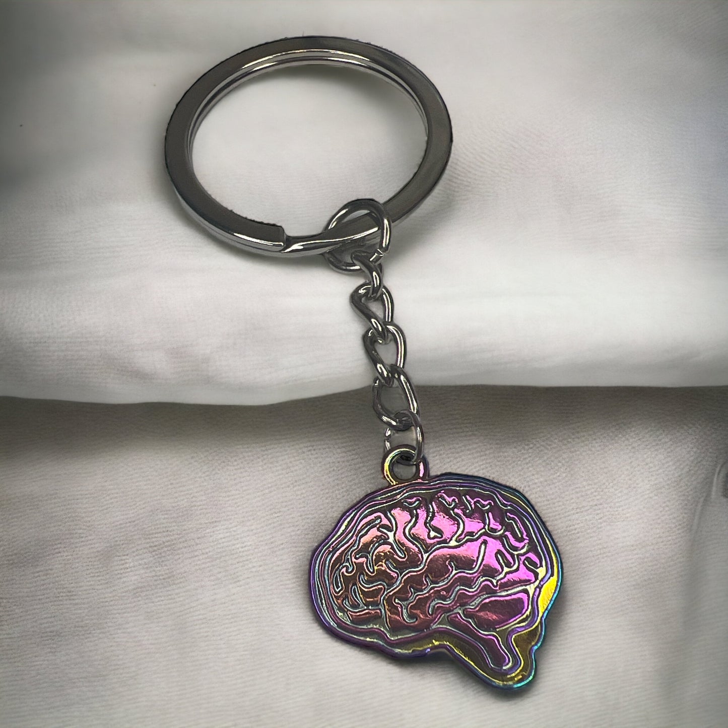 Brain Stainless Steel Keychains