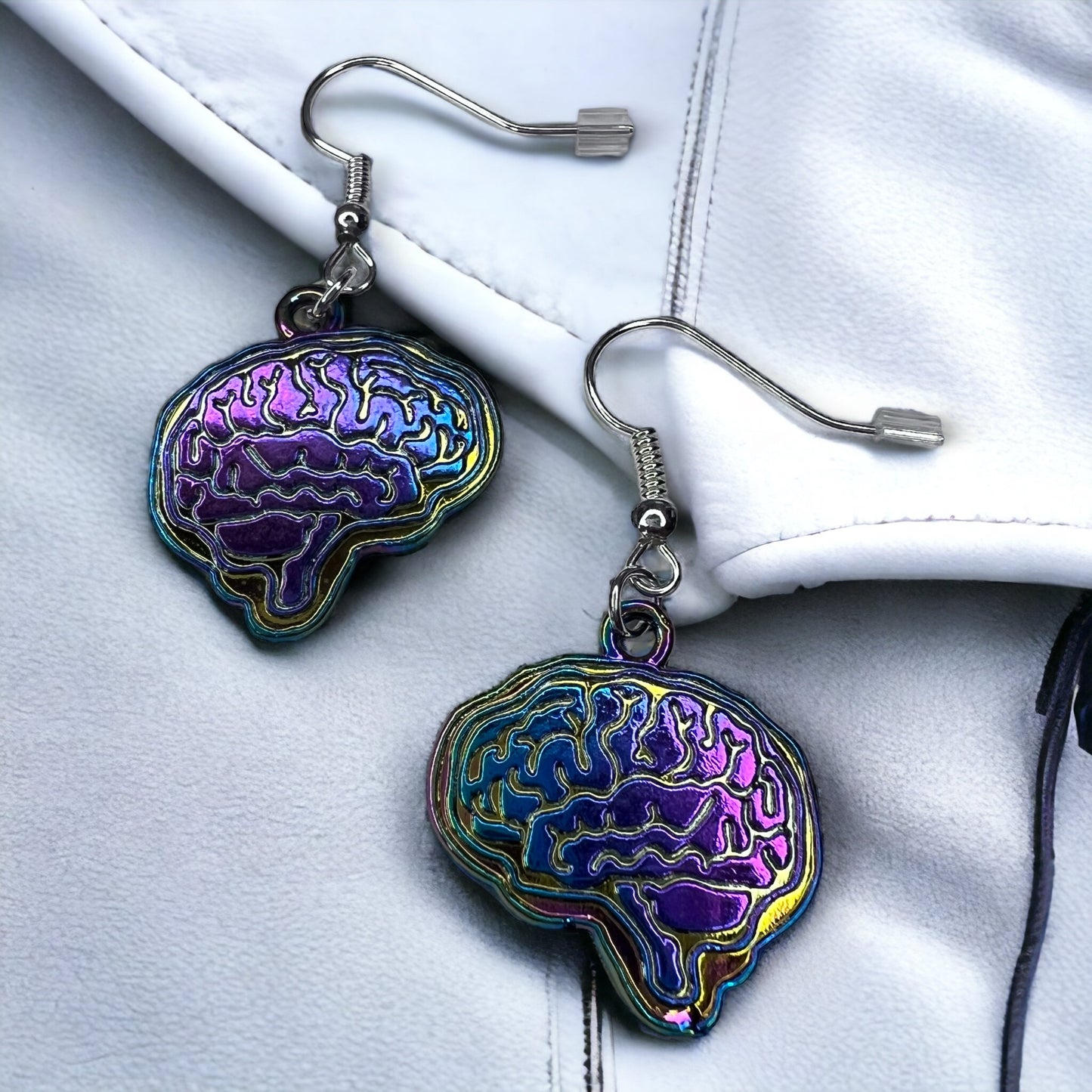 Brain Stainless Steel Dangle Earrings