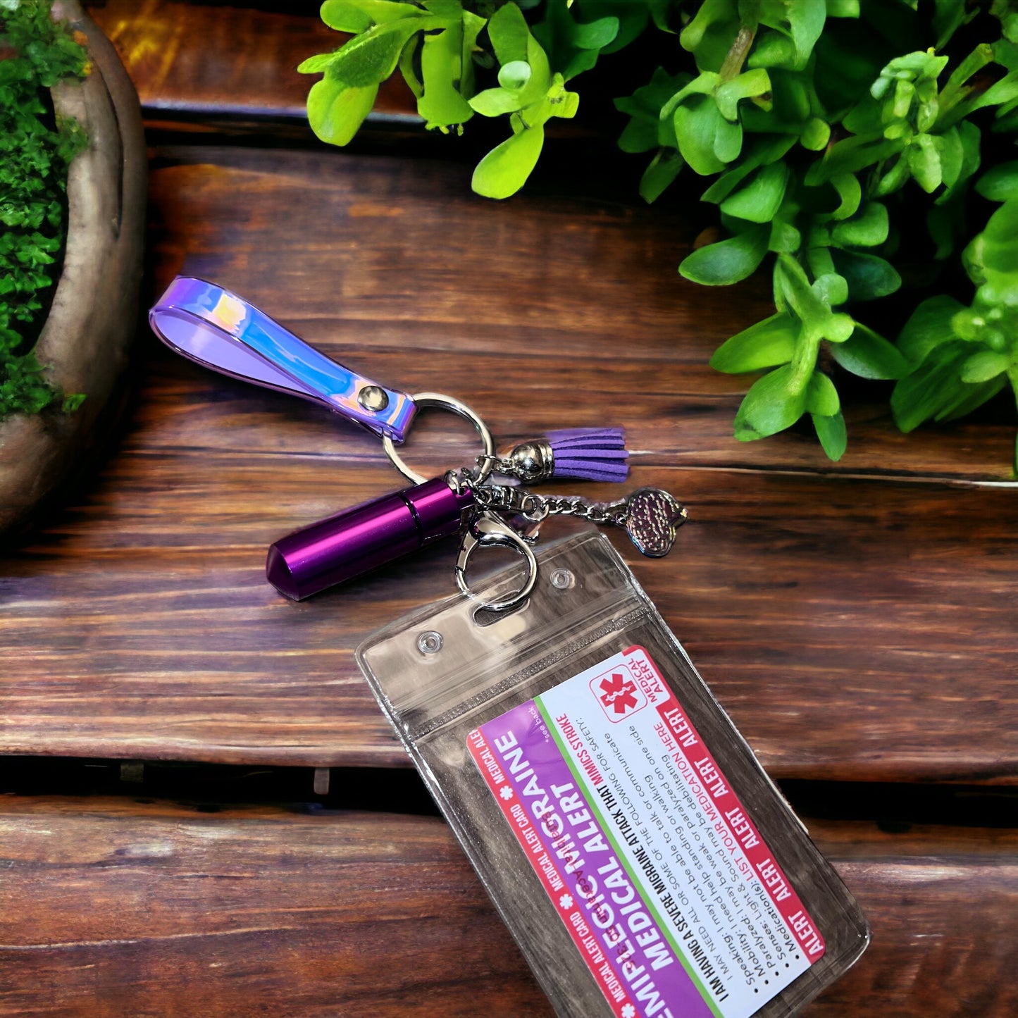 Alert Card Holder Hand Lanyard Keychain