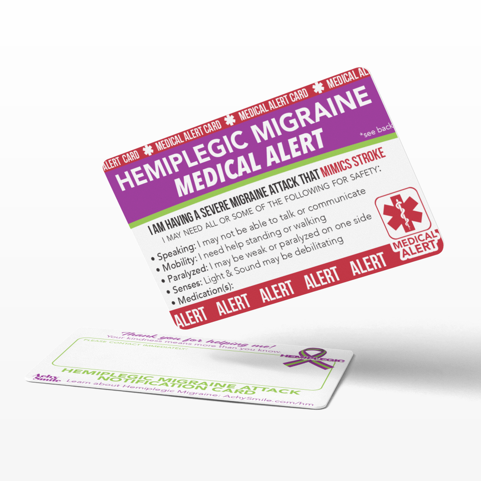 Hemiplegic Migraine Medical Alert Card