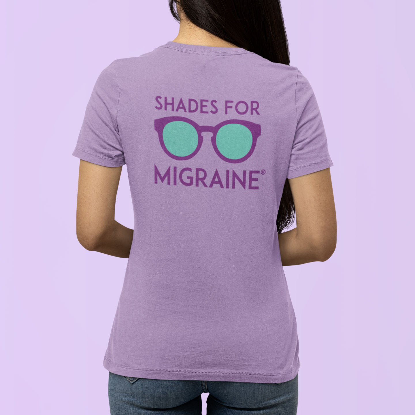 Shades for Migraine Awareness Shirt 2024 - Ladies V-Neck Tee (Front/Back)