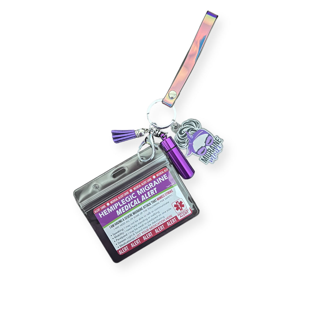 Alert Card Holder Hand Lanyard Keychain