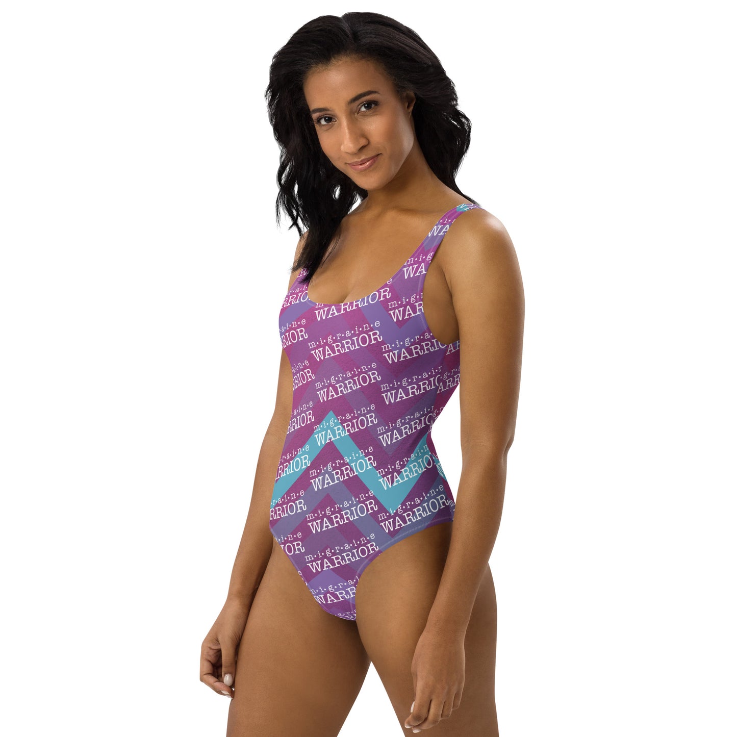 Migraine Warrior Zig Zag One-Piece Swimsuit