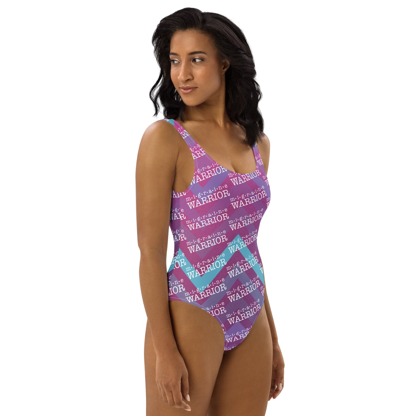 Migraine Warrior Zig Zag One-Piece Swimsuit