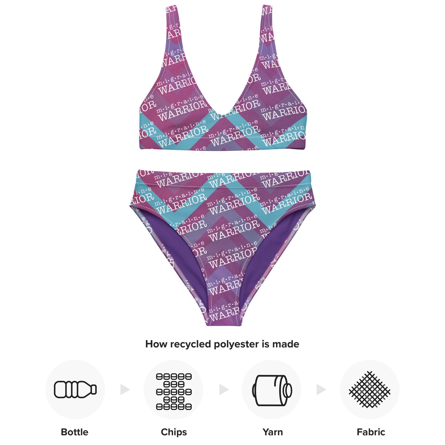 Migraine Warrior Zig Zag Recycled High-Waisted Bikini
