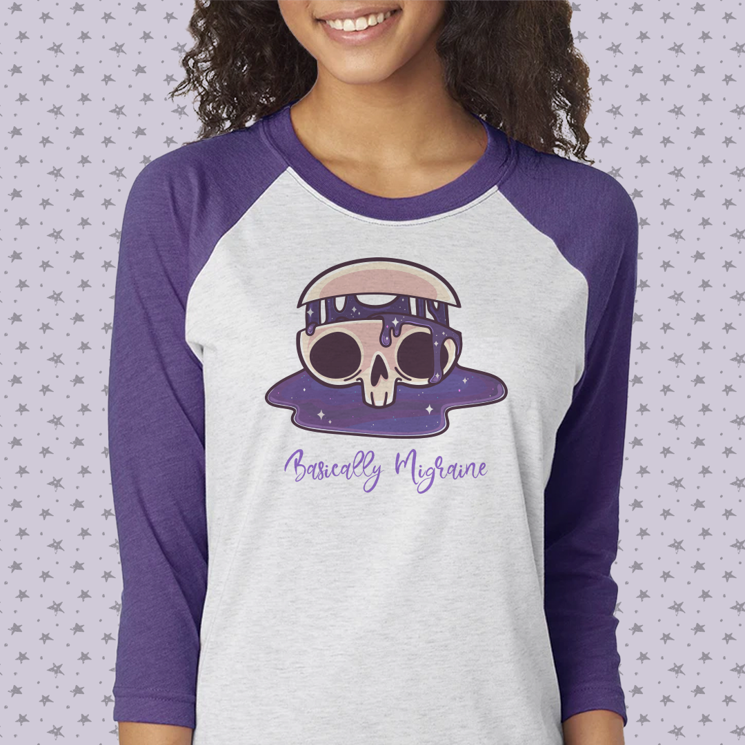 Basically Skull Raglan - Achy Smile Shop