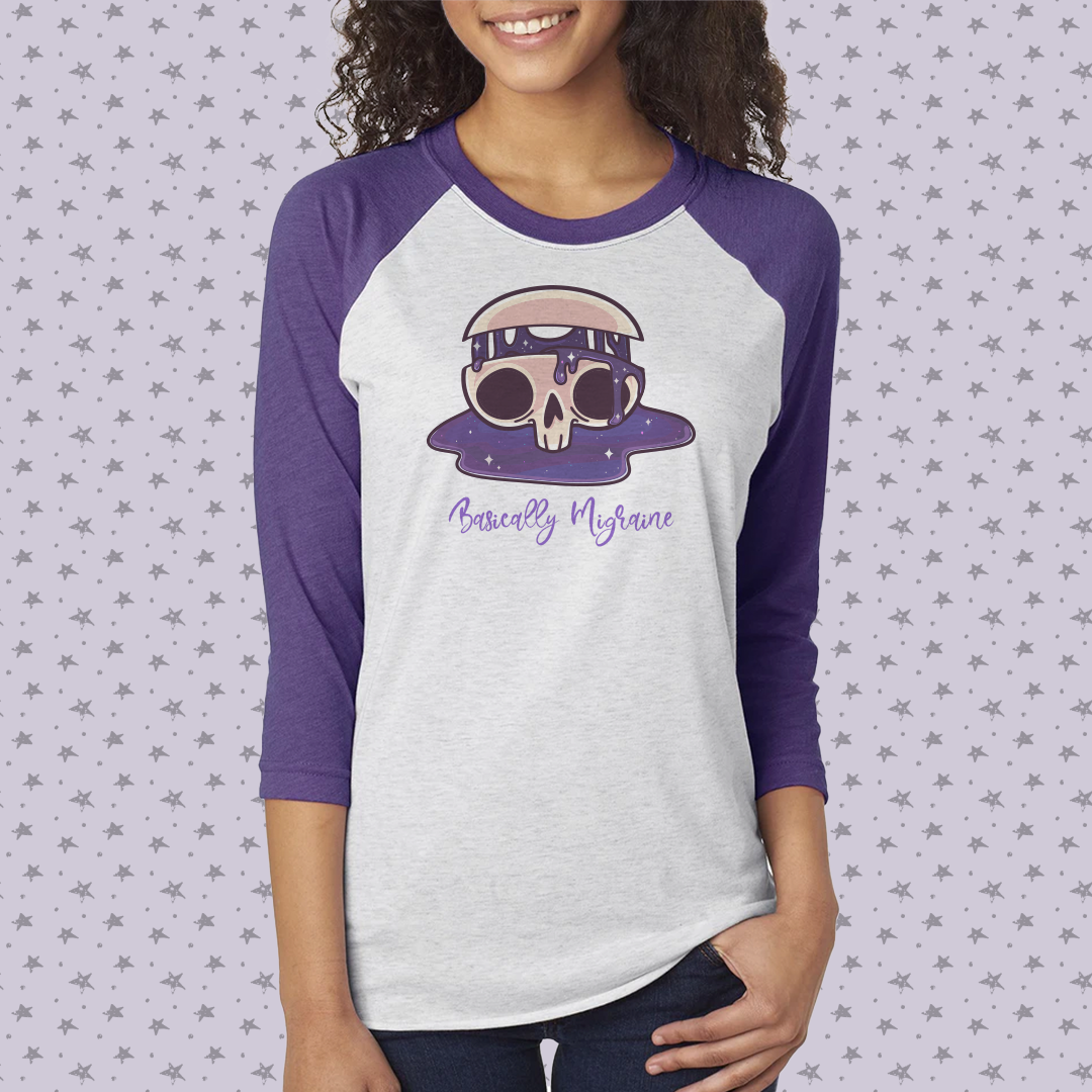 Basically Skull Raglan - Achy Smile Shop