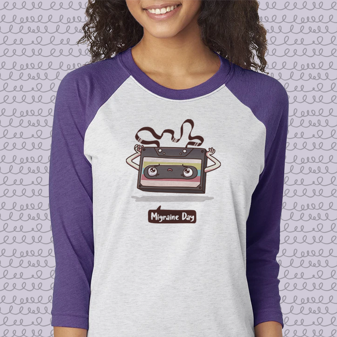 Migraine Day Cassette Raglan - Achy Smile Shop