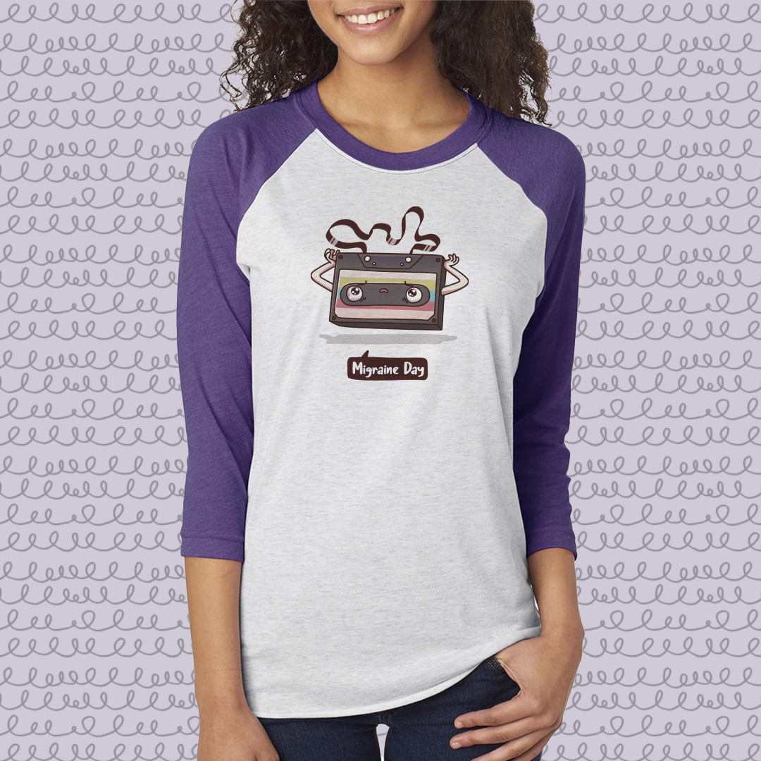 Migraine Day Cassette Raglan - Achy Smile Shop