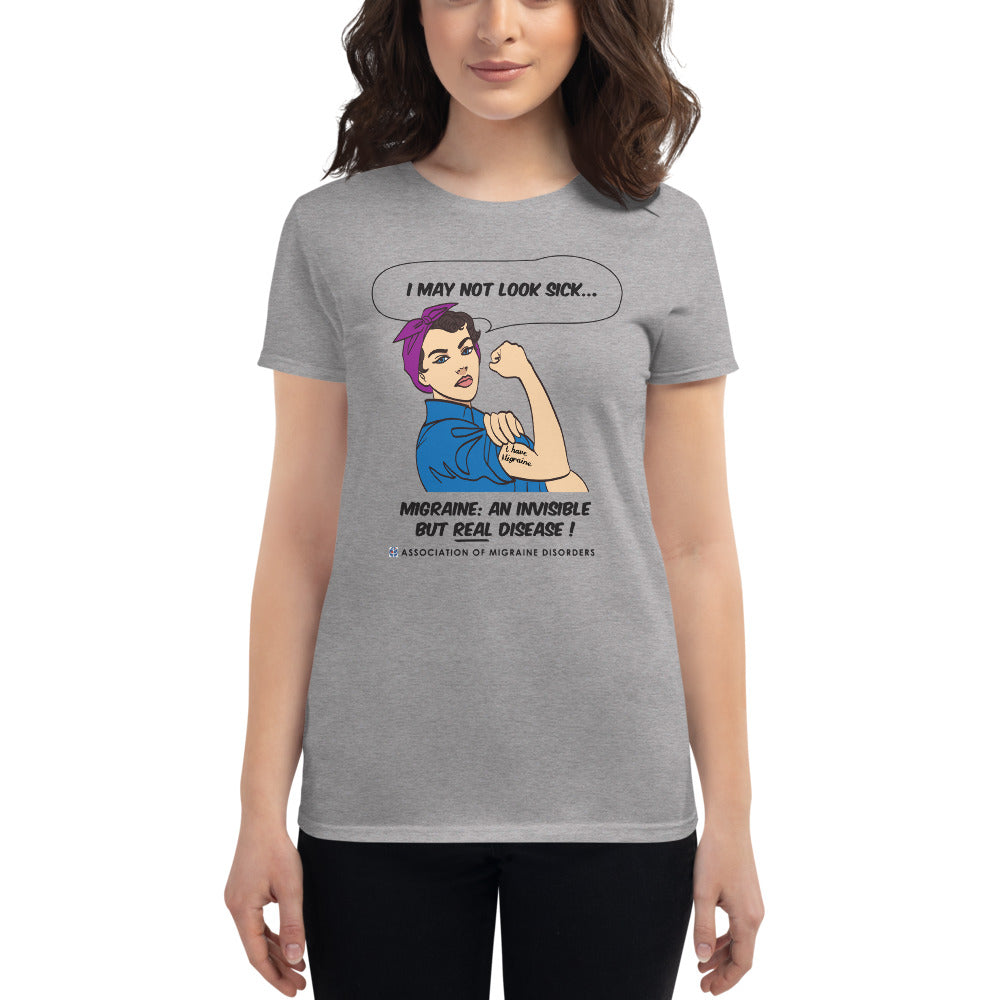 Rosie the Riveter Migraine Women's Fitted Tee - Achy Smile Shop