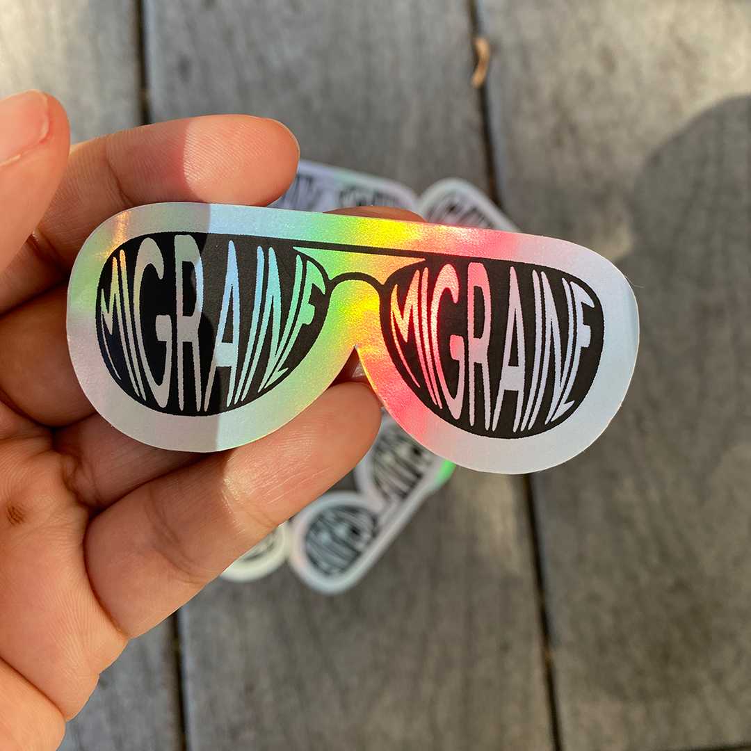 Sunglasses 3" Holographic Vinyl Sticker - Achy Smile Shop