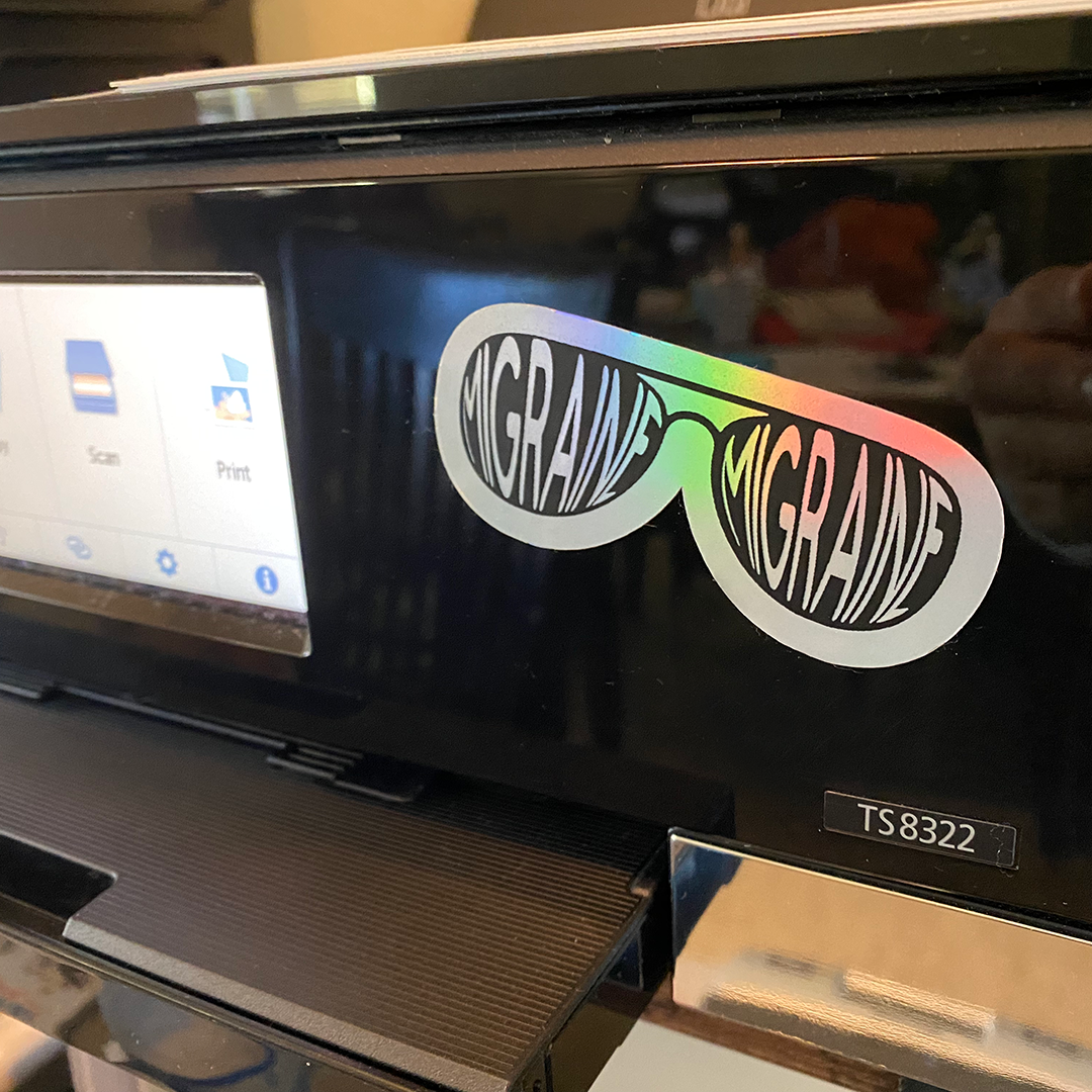 Sunglasses 3" Holographic Vinyl Sticker - Achy Smile Shop