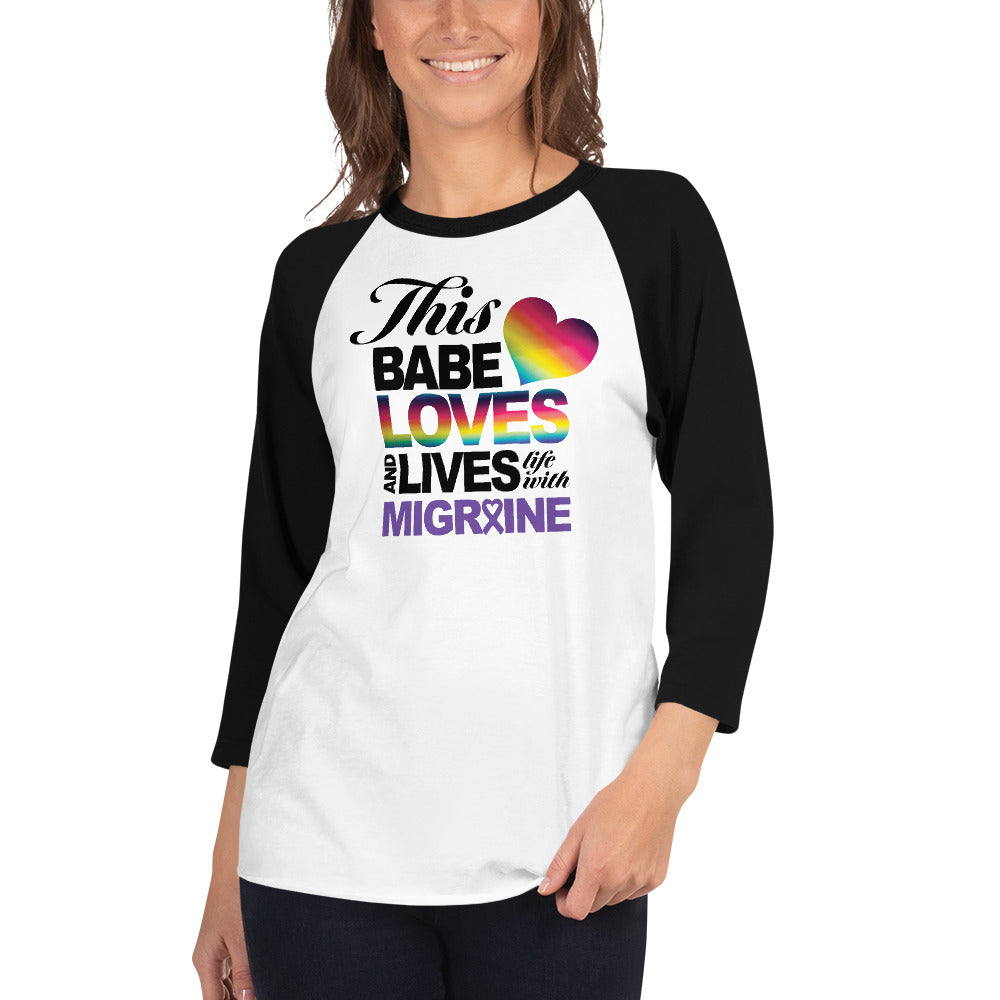 This Babe Loves & Lives Life 3/4 sleeve raglan shirt - Achy Smile Shop