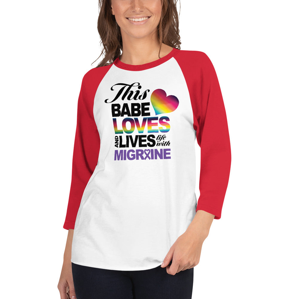 This Babe Loves & Lives Life 3/4 sleeve raglan shirt - Achy Smile Shop