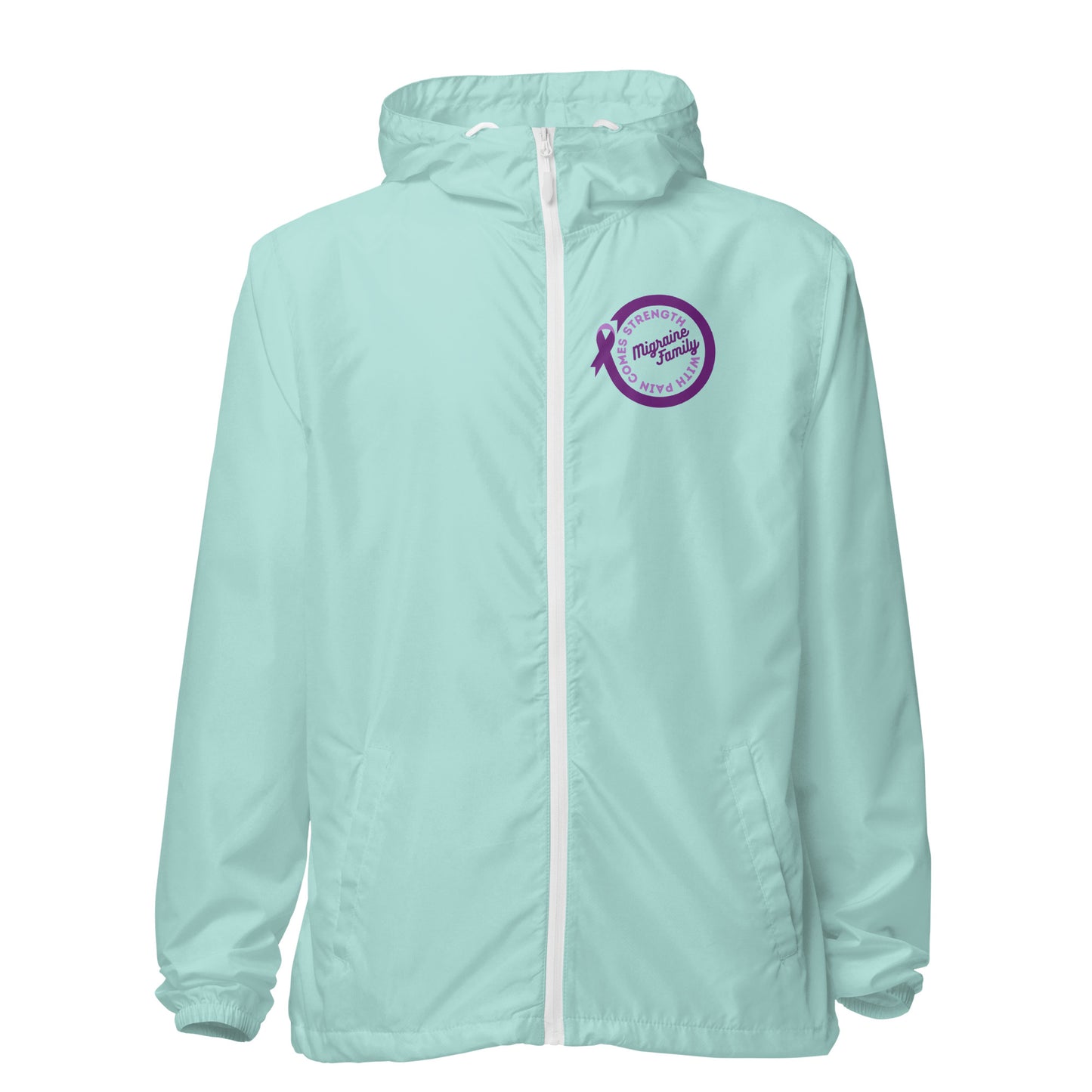 Migraine Family Lightweight Zip-Up Windbreaker Hoodie