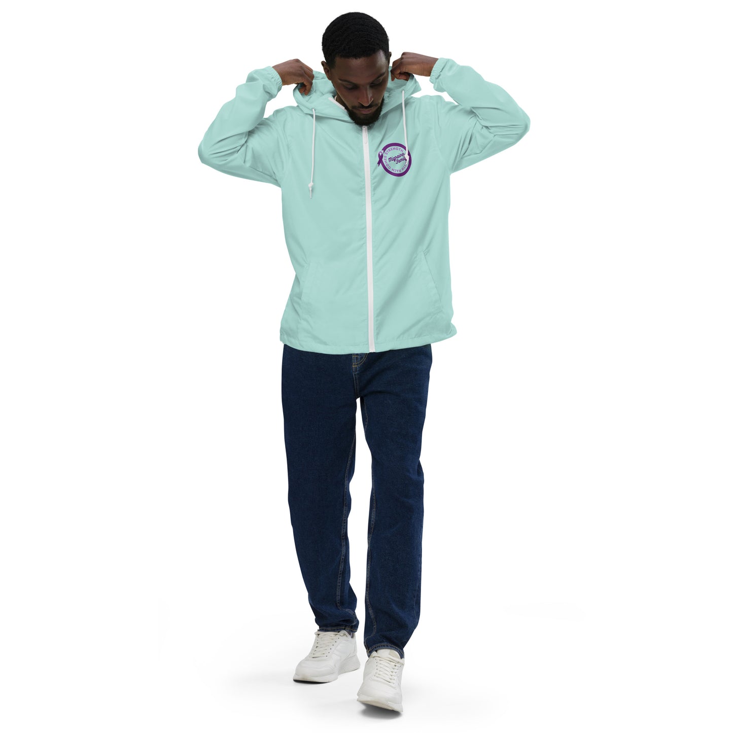 Migraine Family Lightweight Zip-Up Windbreaker Hoodie