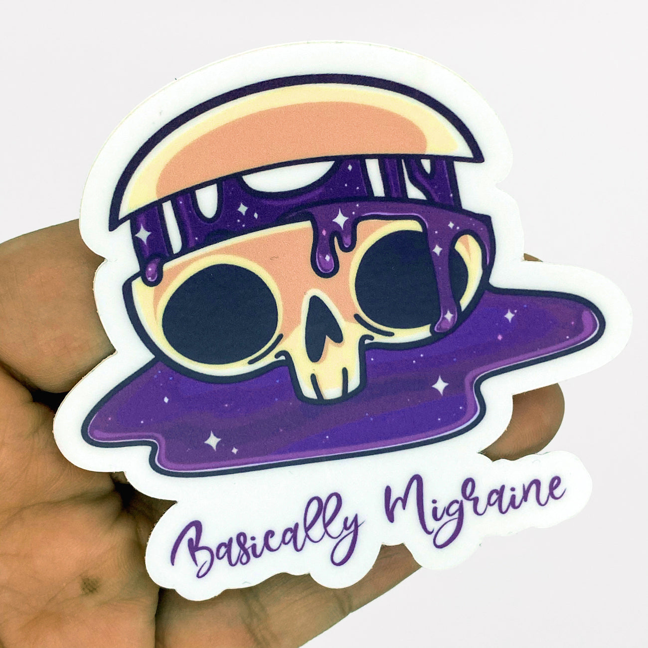 Basically Skull 3" Vinyl Sticker - Achy Smile Shop