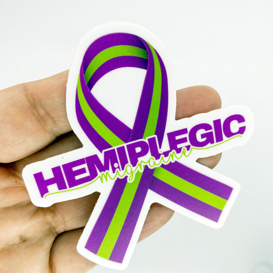 Hemiplegic Migraine Ribbon 3" Vinyl Sticker - Achy Smile Shop