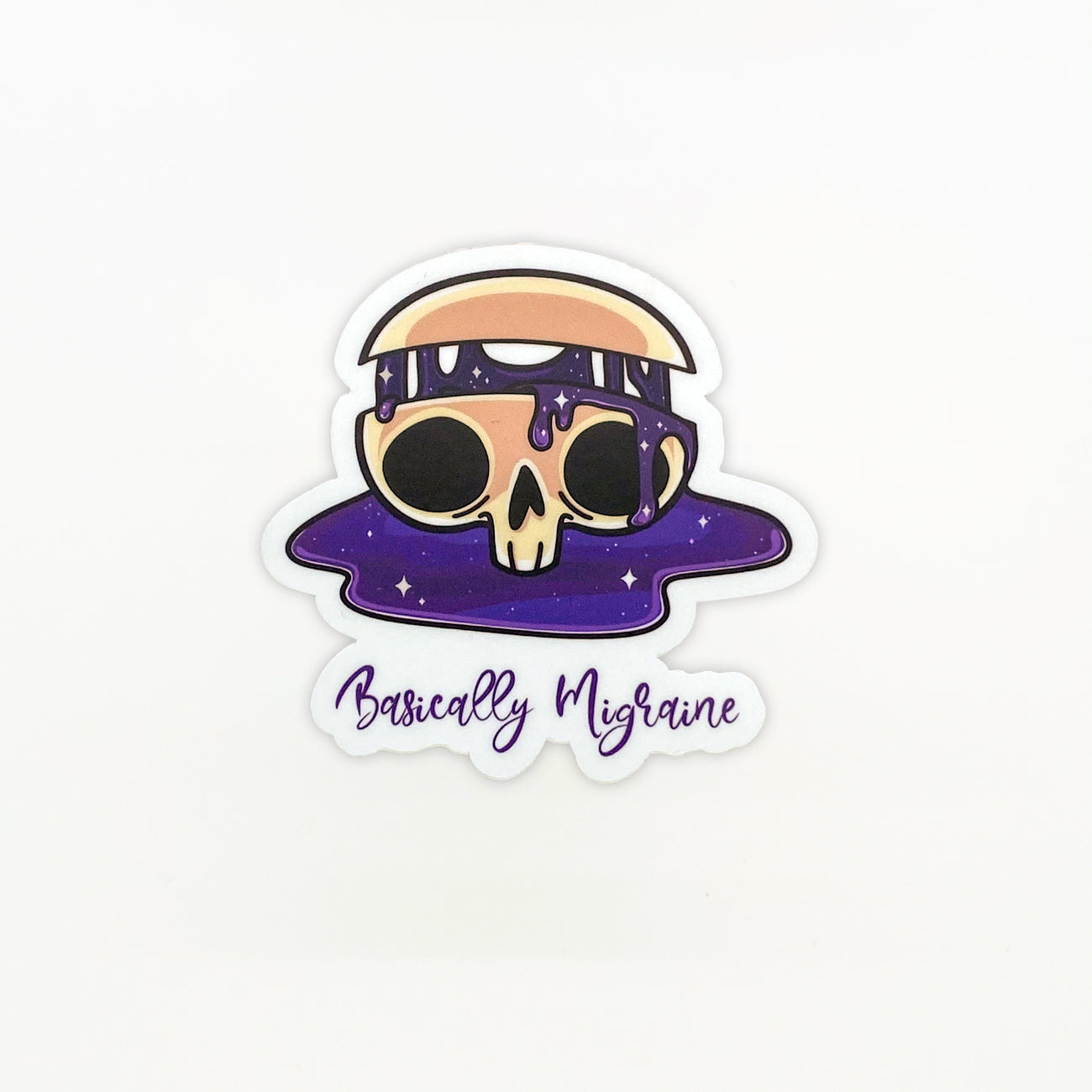 Basically Skull 3" Vinyl Sticker - Achy Smile Shop