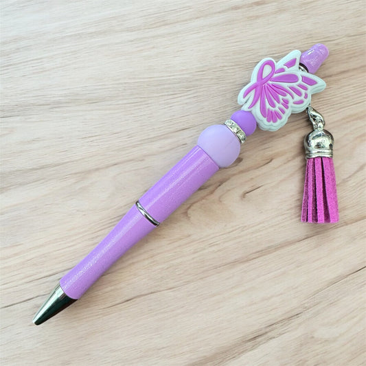 Beaded Purple Awareness Pen