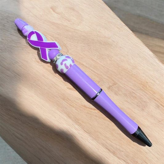 Beaded Purple Awareness Pen