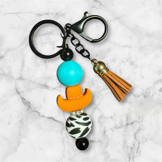 Cowboy Hat Beaded Keychain