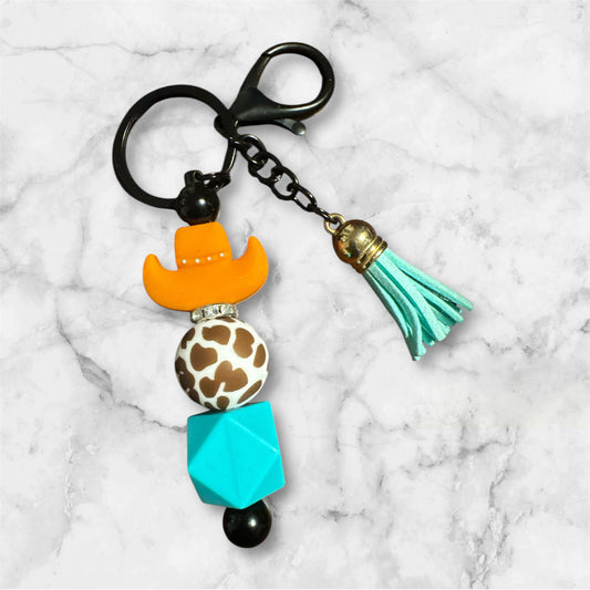 Cowboy Hat Beaded Keychain