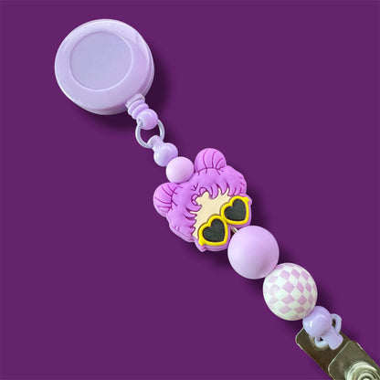 Beaded Purple Awareness Badge Reel