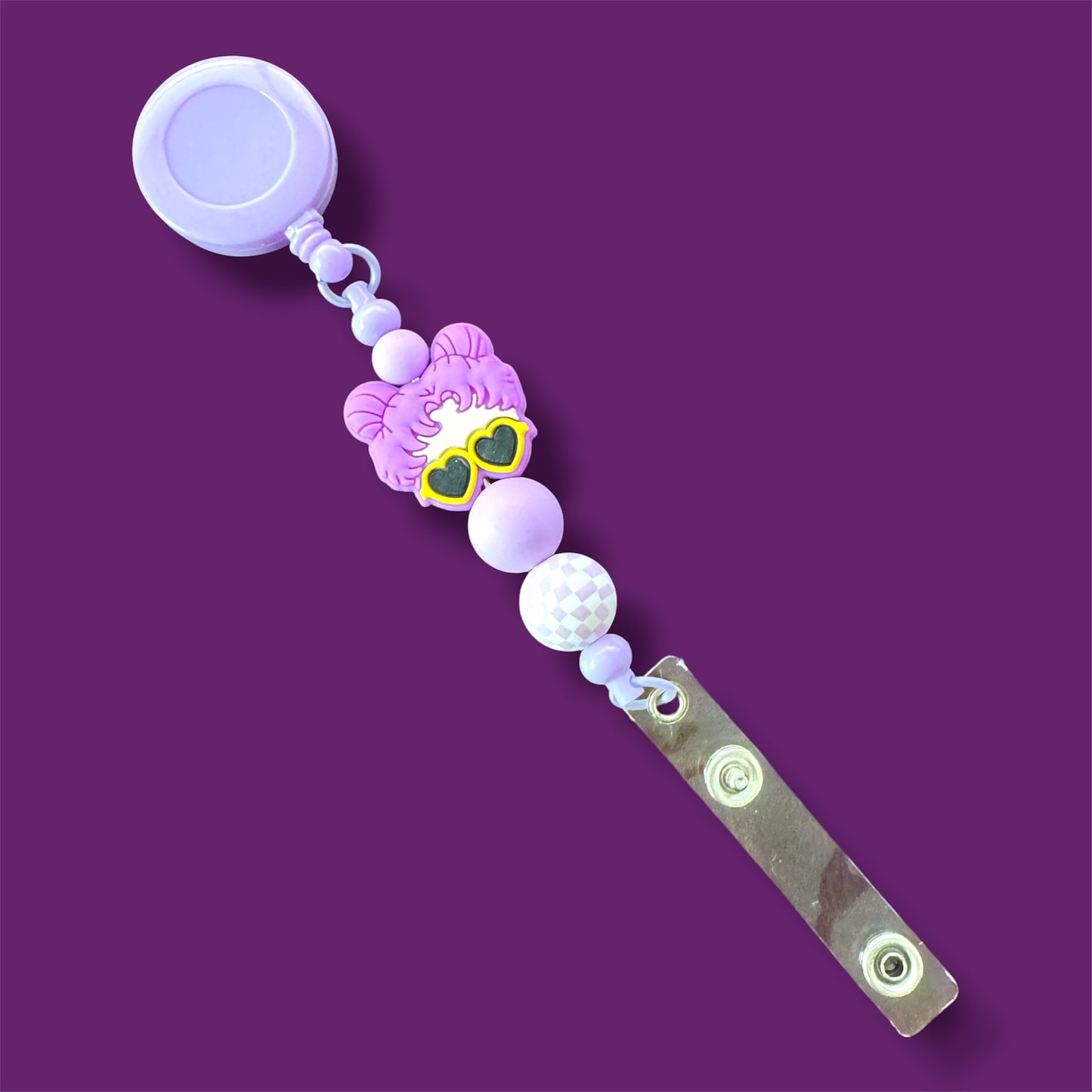 Beaded Purple Awareness Badge Reel