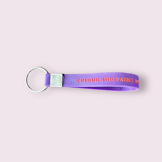 Chronic Migraine Awareness Rubber Bracelet or Keychain