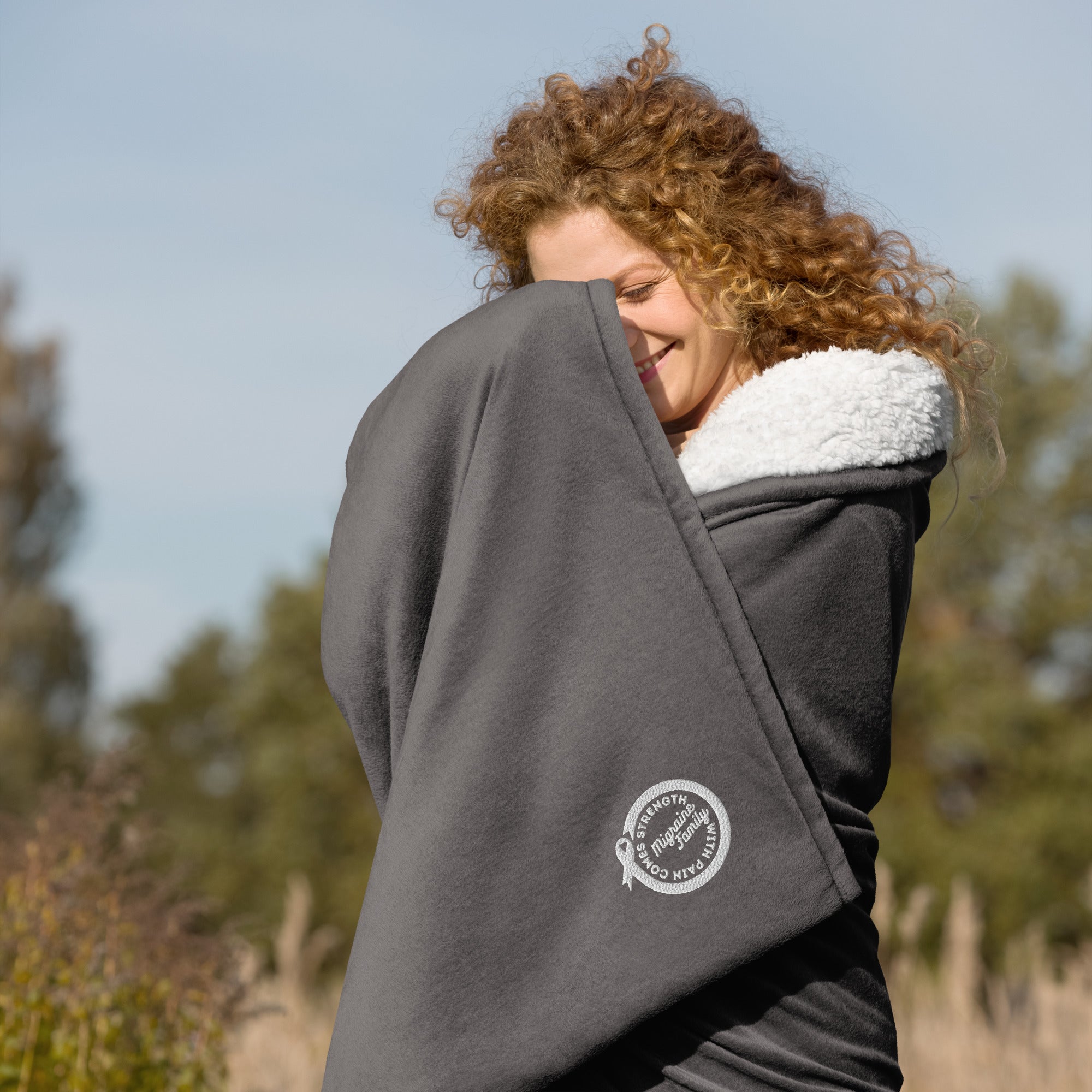 Sherpa blanket grey hot sale