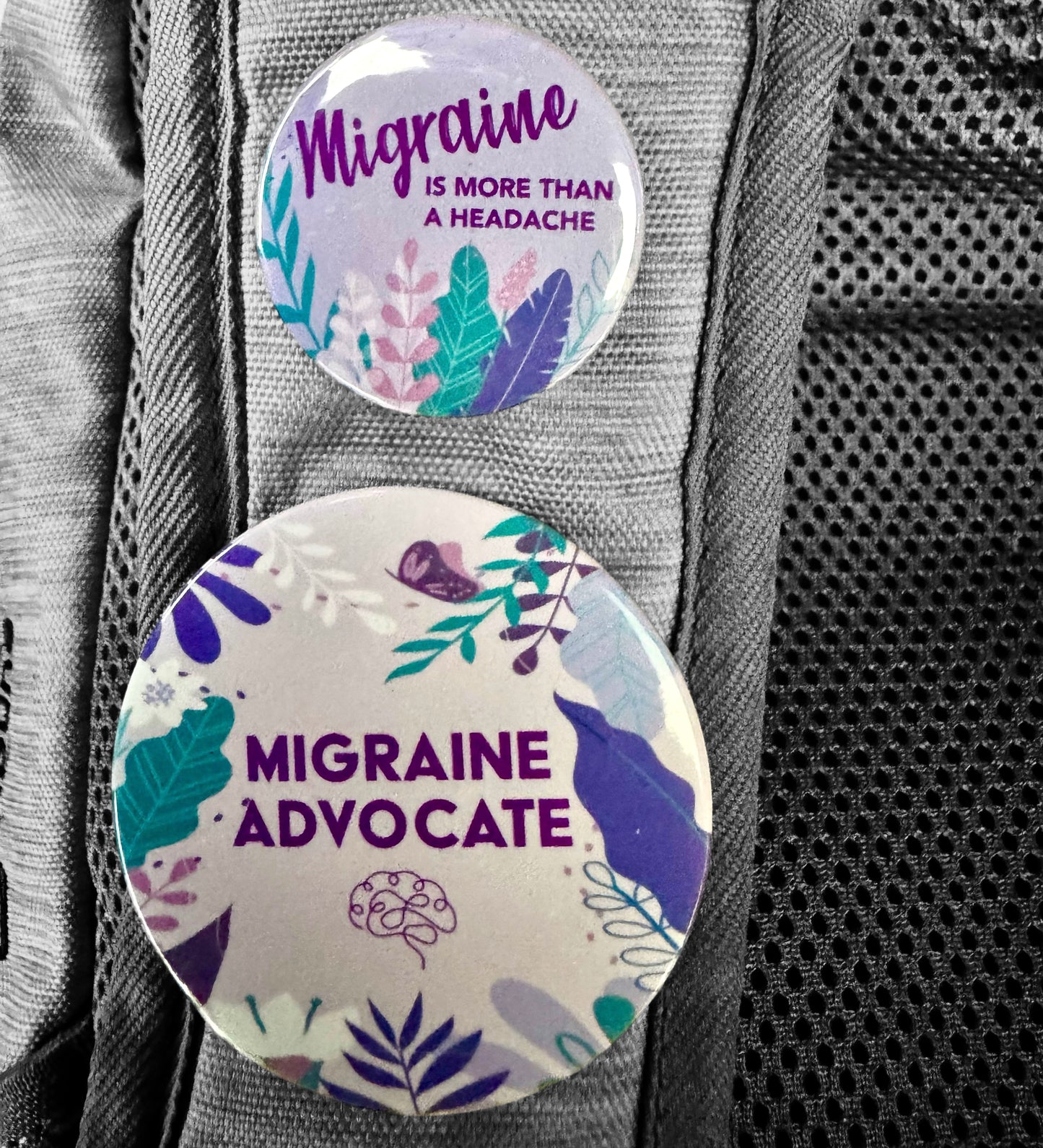 Migraine Advocate Button 2-Pack (1-1/2 inch)