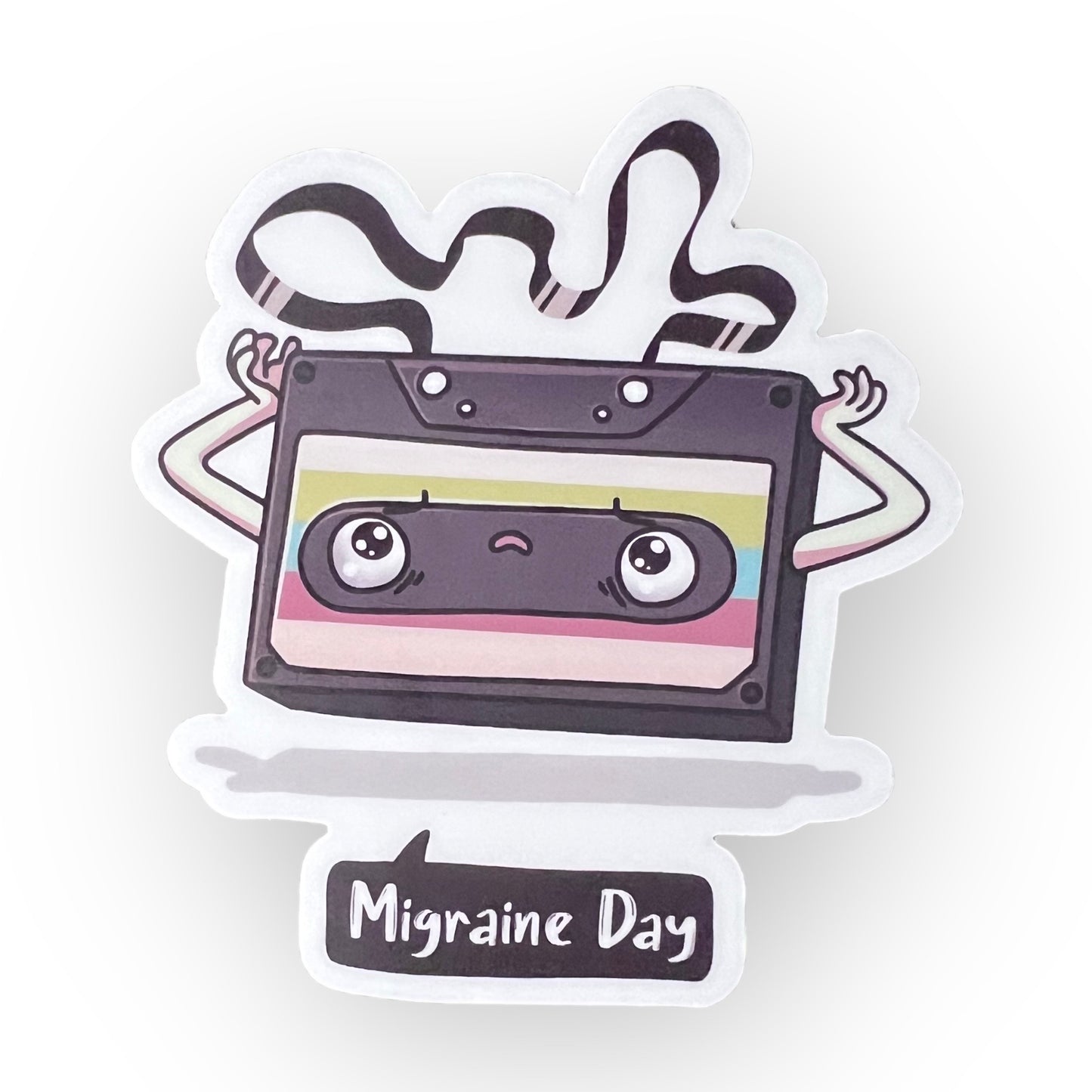 Migraine Day Cassette Tape 3" Vinyl Sticker