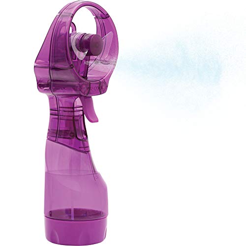 O2COOL Deluxe Handheld Battery Powered Water Misting Fan (Purple)