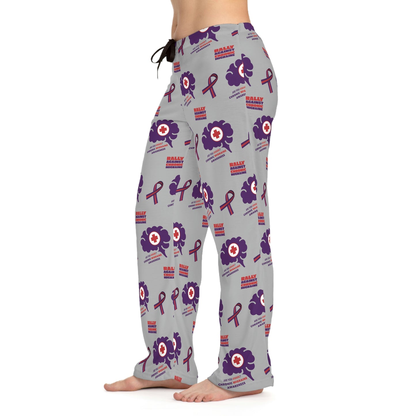 Chronic Migraine Awareness (CMA) Women's Pajama Pants [Light Grey]