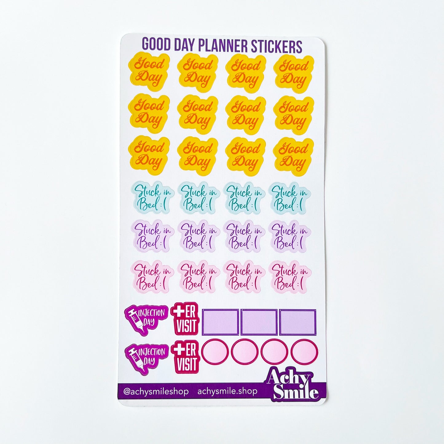 Symptom Tracking Planner Stickers