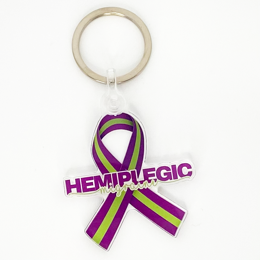 Hemiplegic Migraine Ribbon Acrylic Keychain - Achy Smile Shop