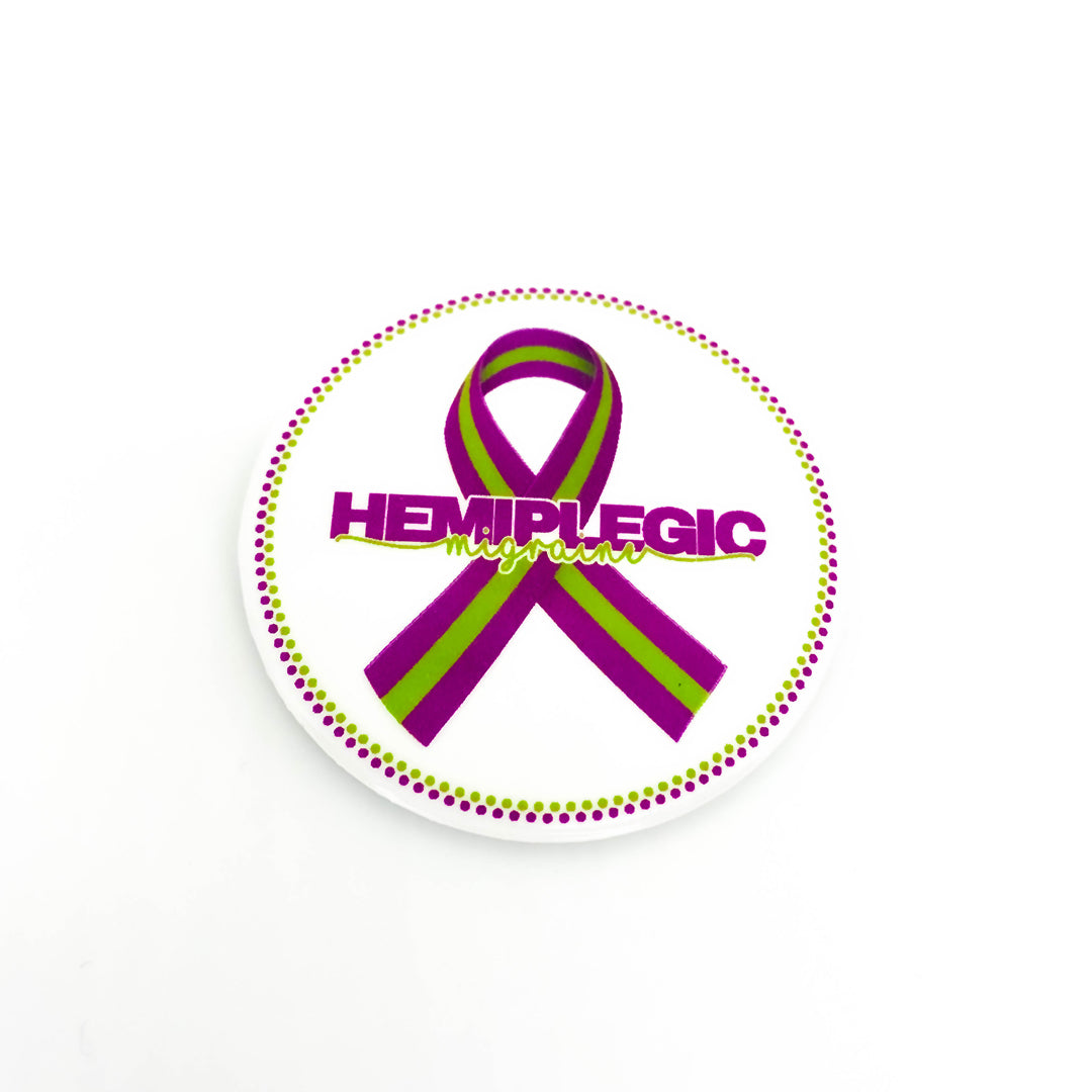 Hemiplegic Migraine Button Large (2 1/4 inch) - Achy Smile Shop