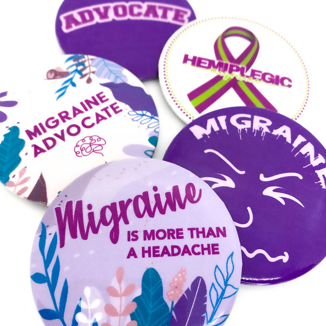 Hemiplegic Migraine Button Large (2 1/4 inch) - Achy Smile Shop