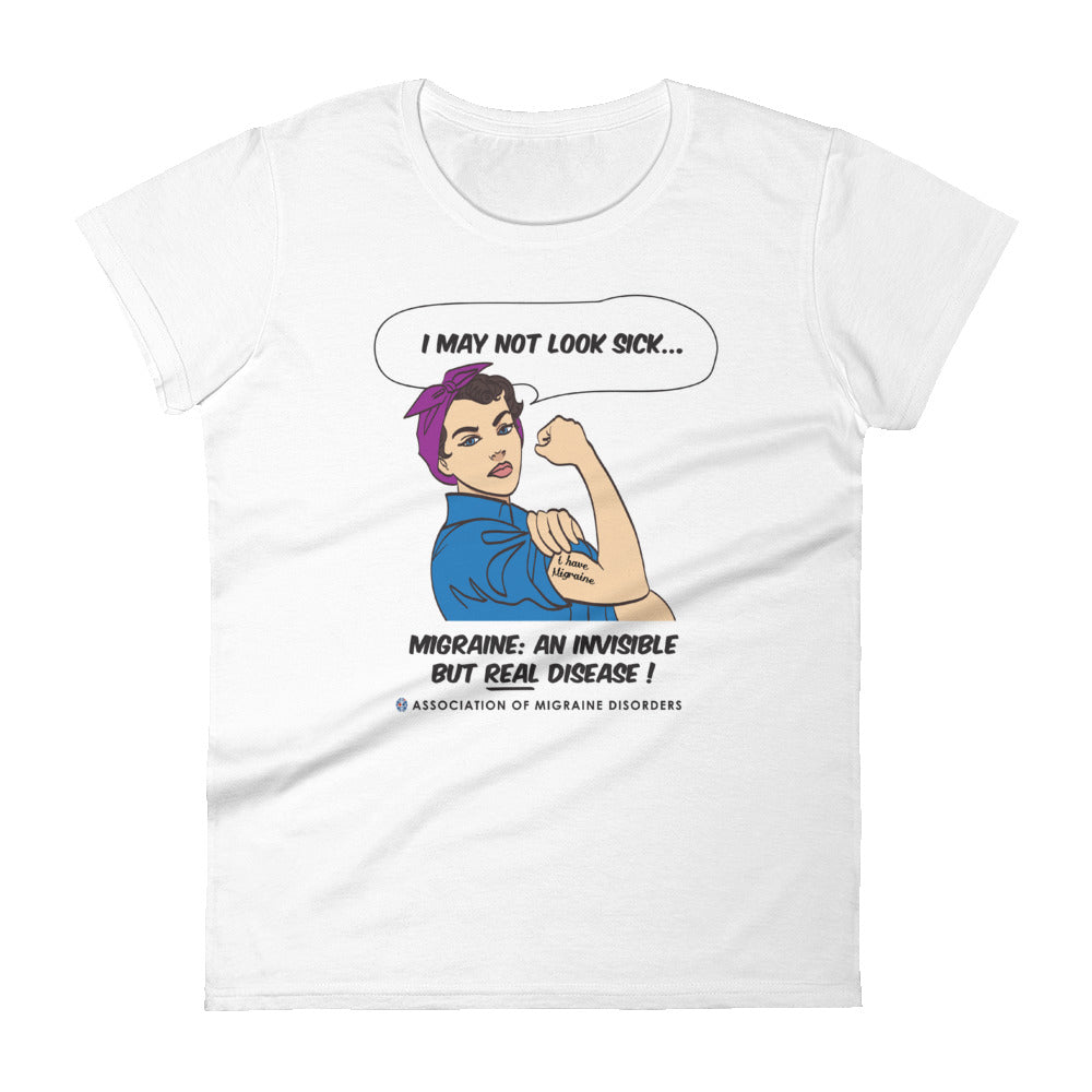 Rosie the Riveter Migraine Women's Fitted Tee - Achy Smile Shop