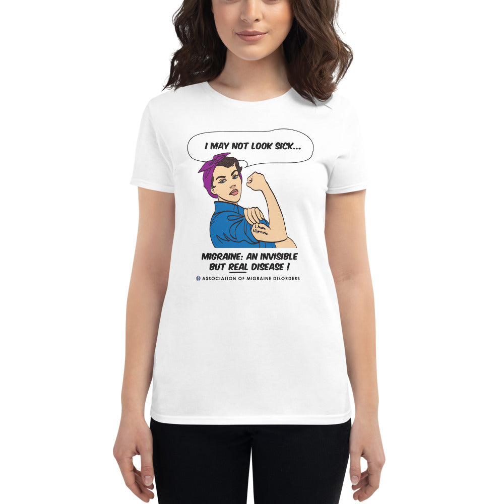Rosie the Riveter Migraine Women's Fitted Tee - Achy Smile Shop