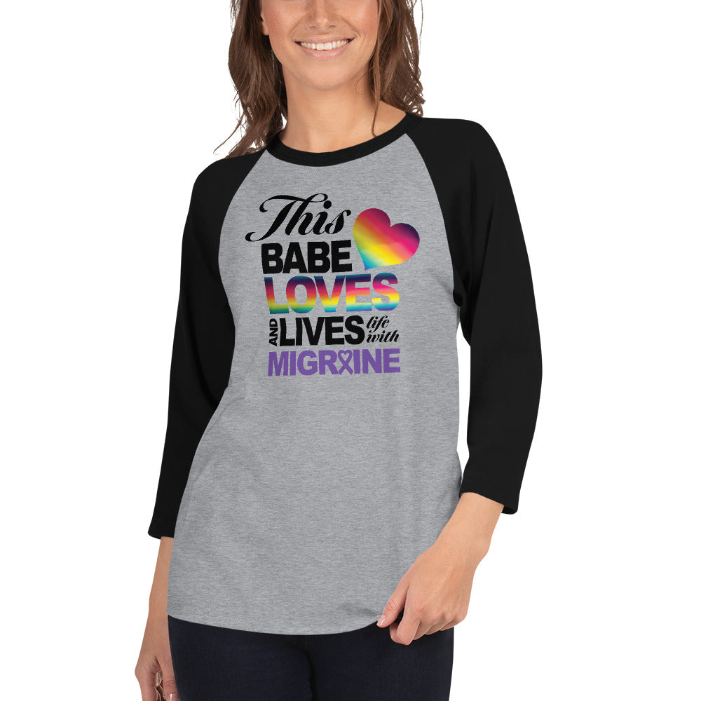 This Babe Loves & Lives Life 3/4 sleeve raglan shirt - Achy Smile Shop