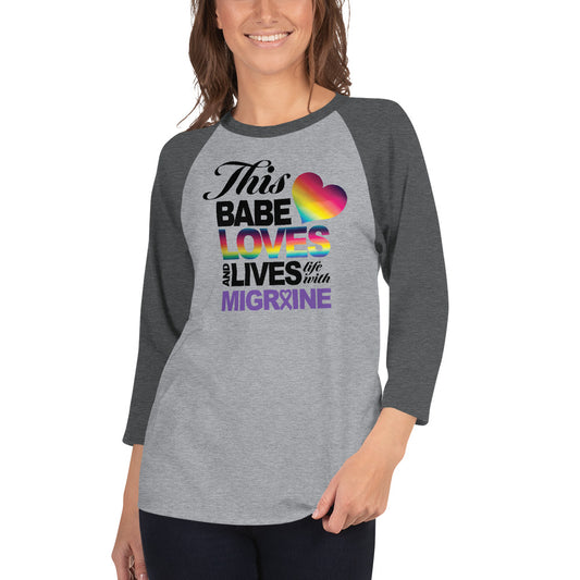 This Babe Loves & Lives Life 3/4 sleeve raglan shirt - Achy Smile Shop