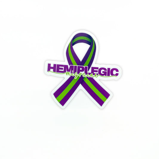 Hemiplegic Migraine Ribbon 3" Vinyl Sticker - Achy Smile Shop