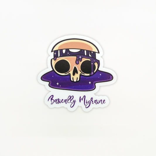 Basically Skull 3" Vinyl Sticker - Achy Smile Shop