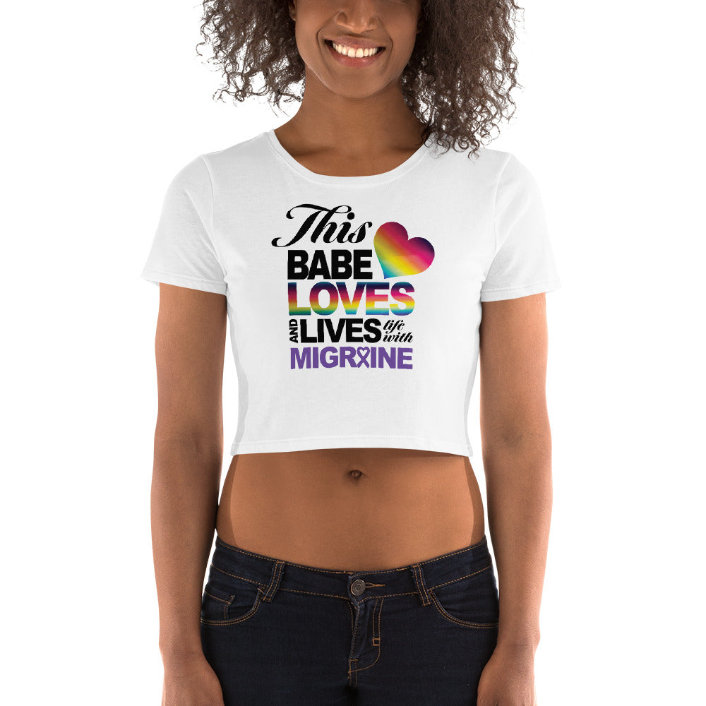 This Babe Loves & Lives Life Women’s Crop Tee - Achy Smile Shop